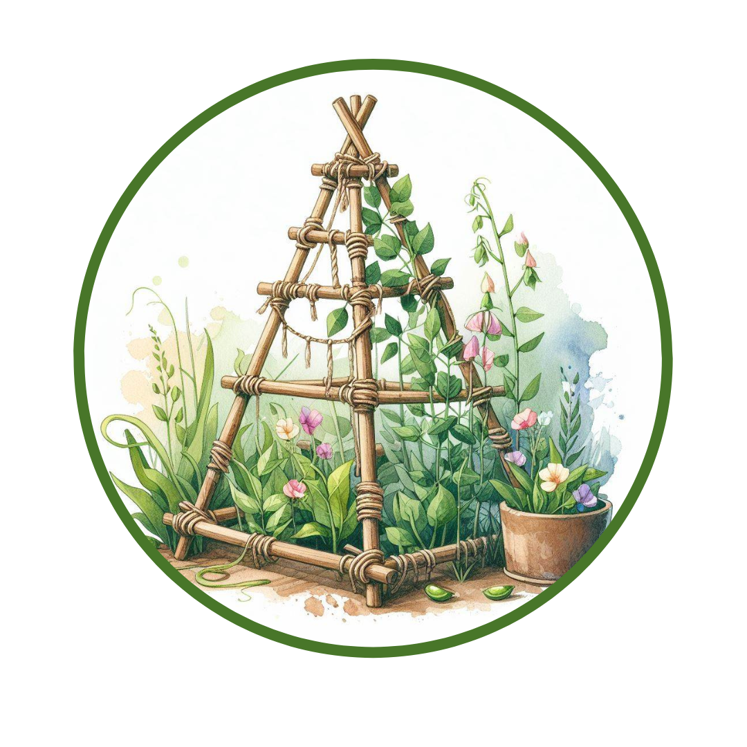 DIY Stick and String Trellises