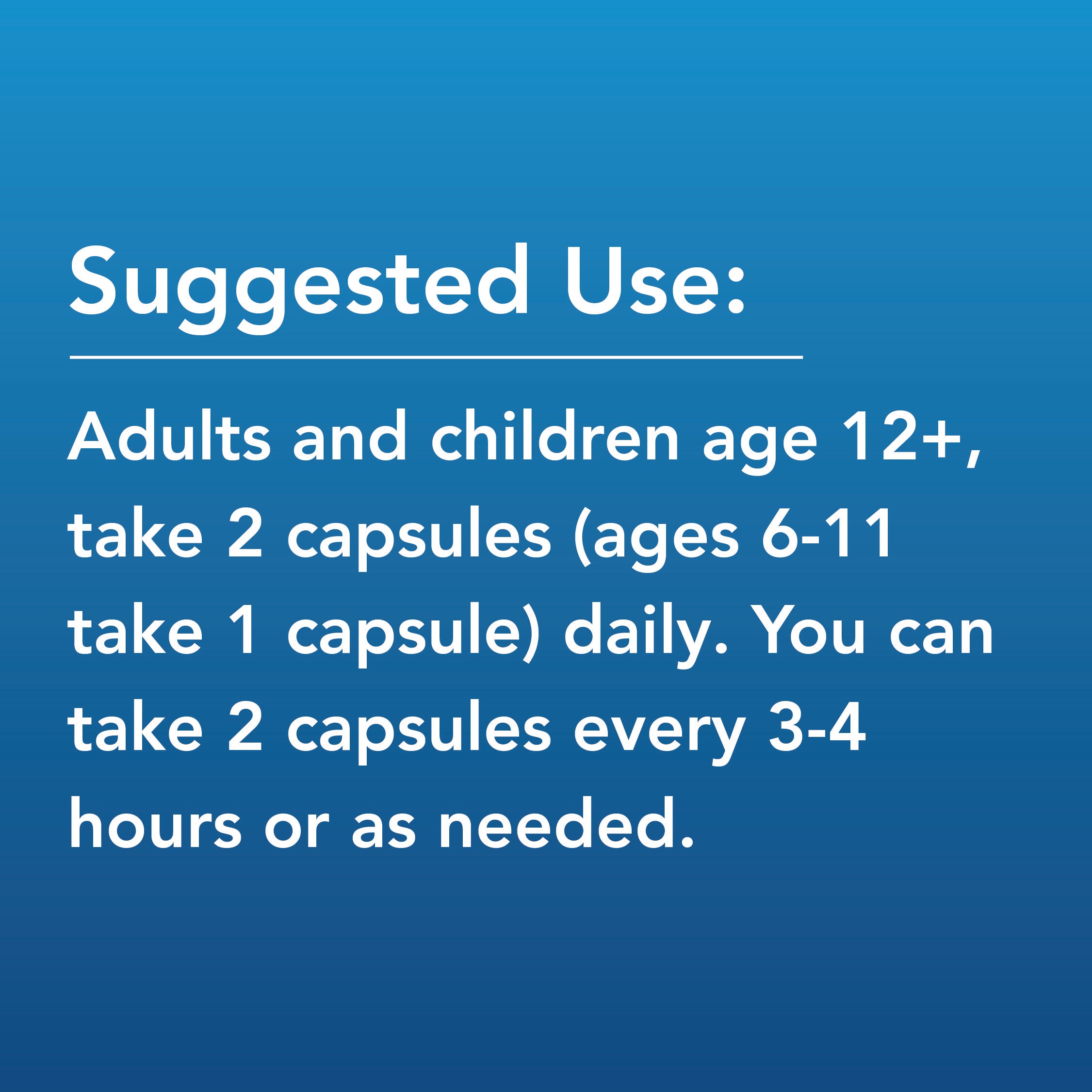 A blue square graphic labeled "Suggested Use:" for ClearLungs Extra Strength.