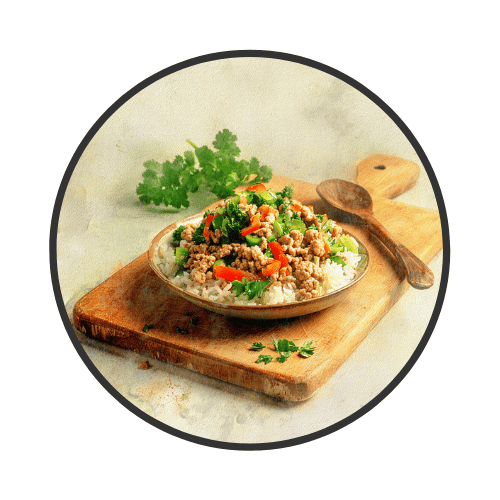 Turkey and Vegetable Stir-Fry with Brown Rice