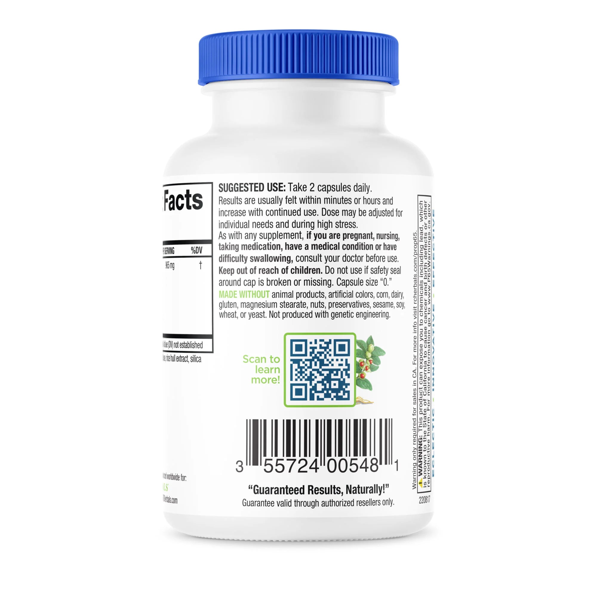 Blood Pressure Formula bottle showing usage instructions, manufacturing details, and a QR code for more information.